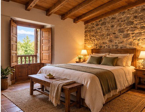 Habitación de estilo rústico, imagen de referencia